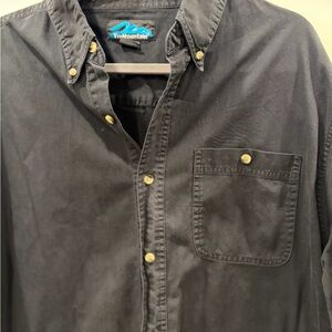 Tri-Mountain Men's Black Button-Down Casual Shirt with Chest Pocket